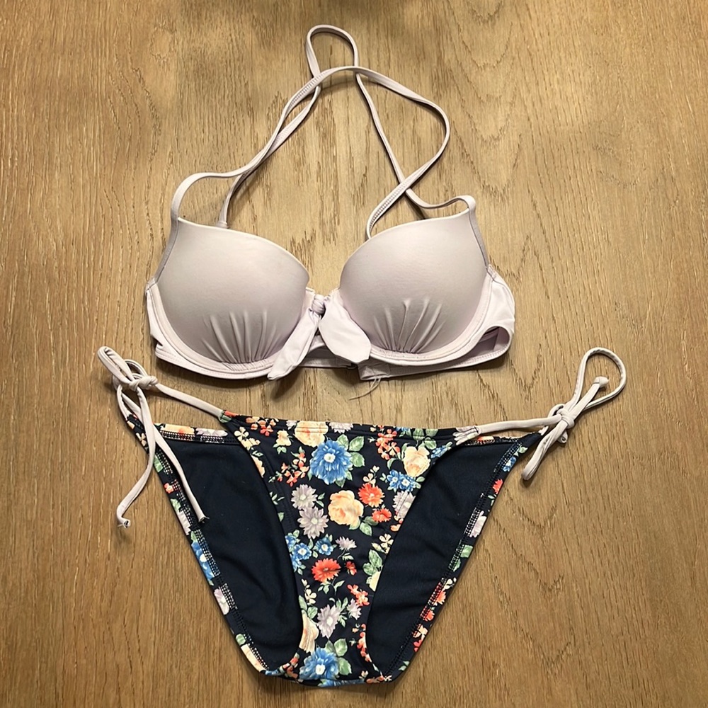 A&F Floral Bikini XS bottoms, S top